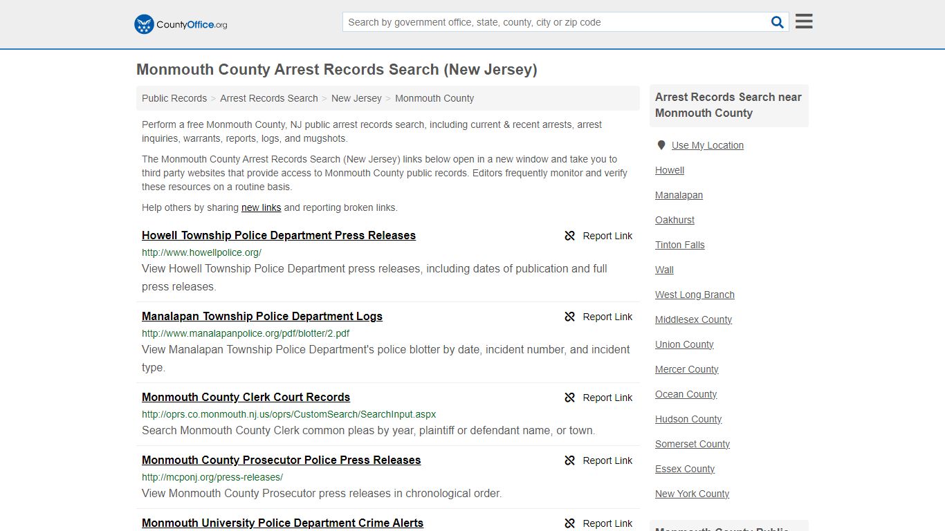 Arrest Records Search - Monmouth County, NJ (Arrests & Mugshots)